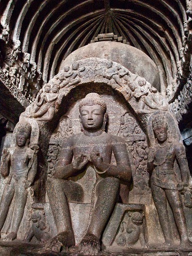 A buddha idol at The Mysterious Ajanta Caves