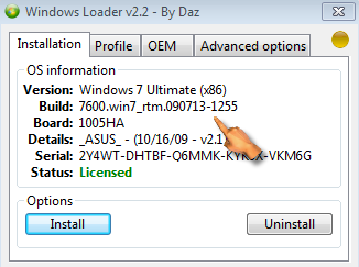 Windows 7 Loader by DAZ Version 2.2.2 Final WAT Fixer