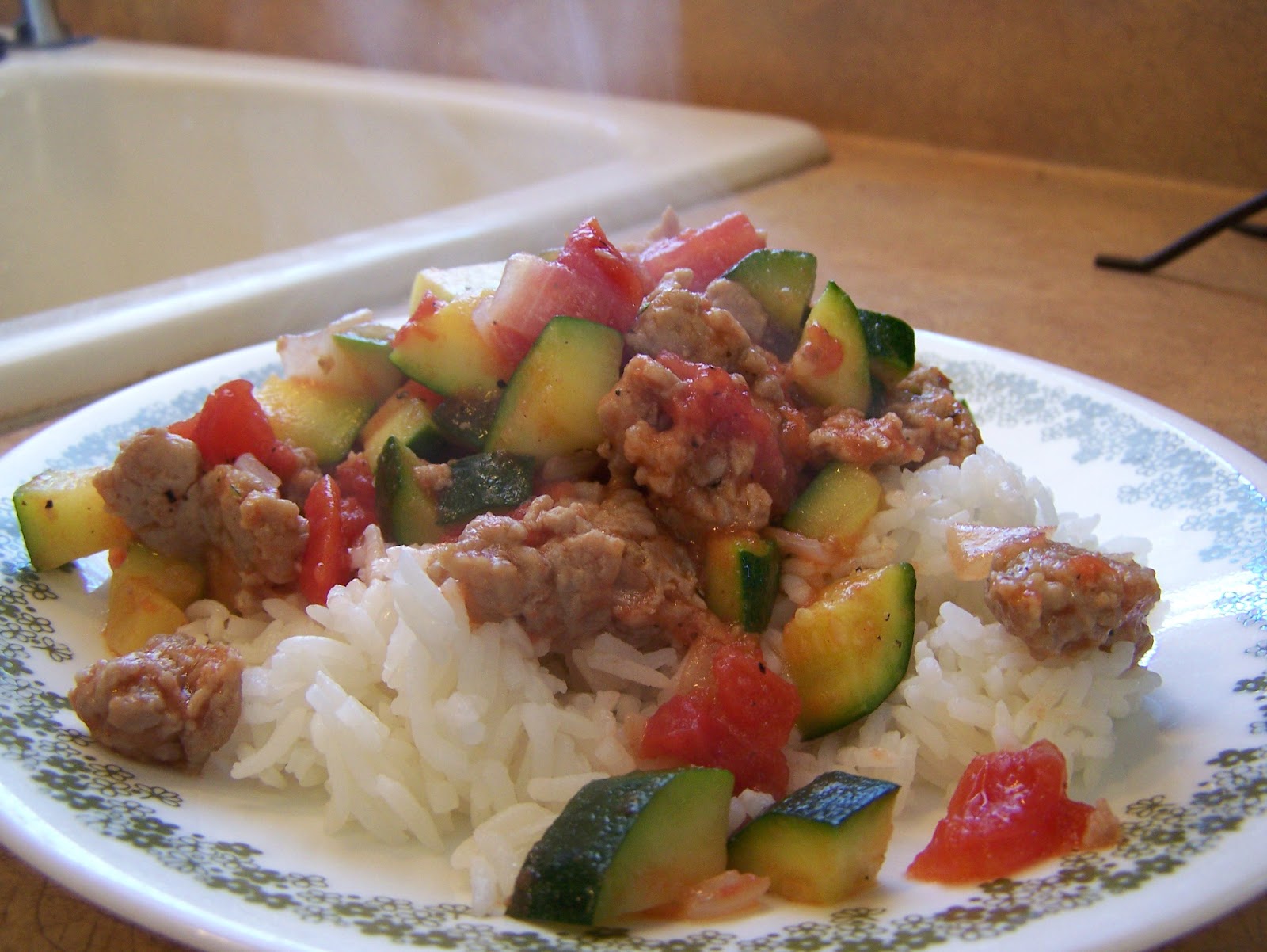 TriedandTrue cooking with Heidi Sausage Zucchini Skillet