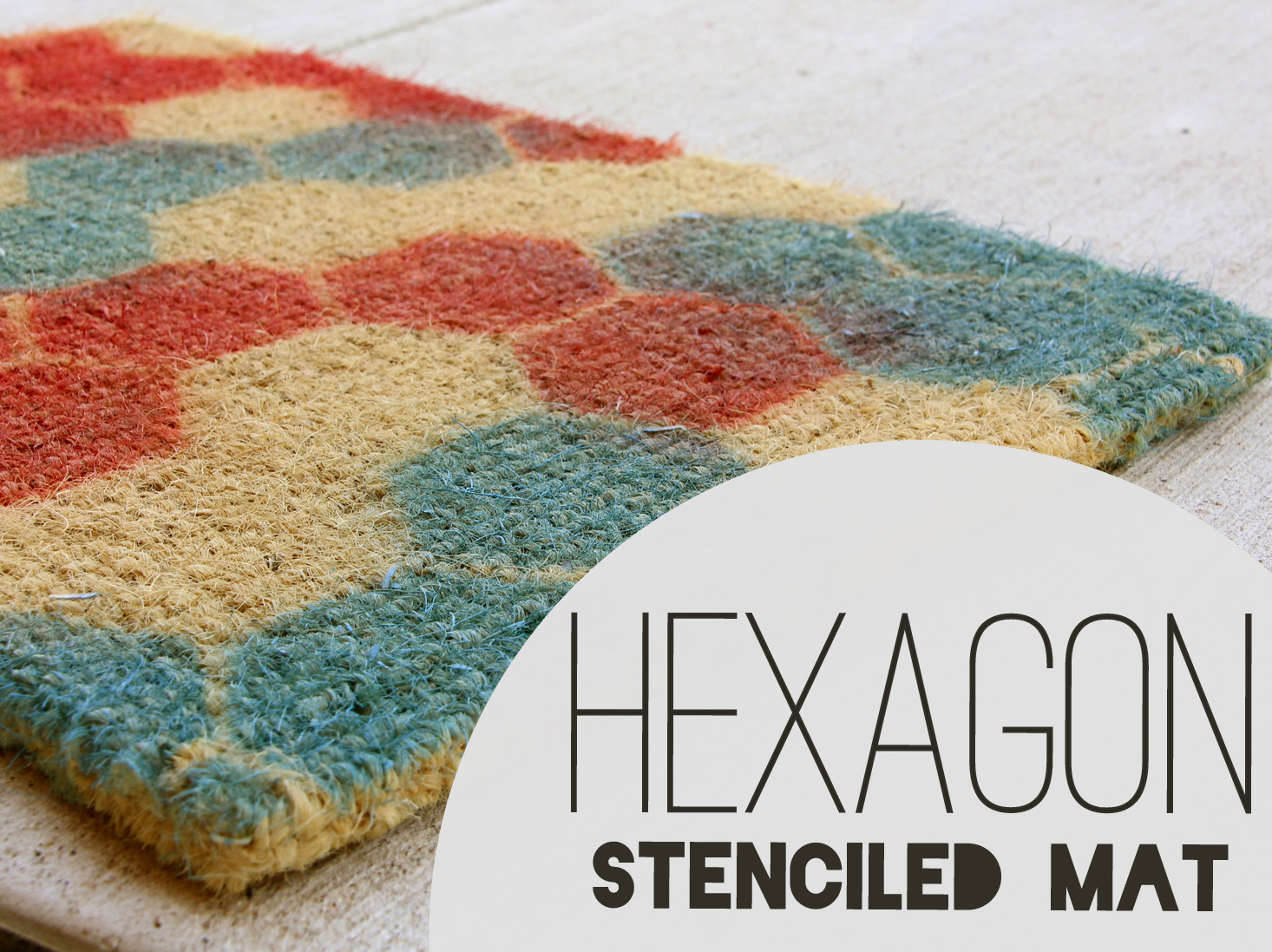 Hexagon Stenciled Mat a tutorial Sweet Verbena