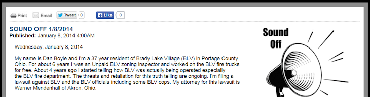 The law suit and/or law suits against Brady Lake Village have been filed.