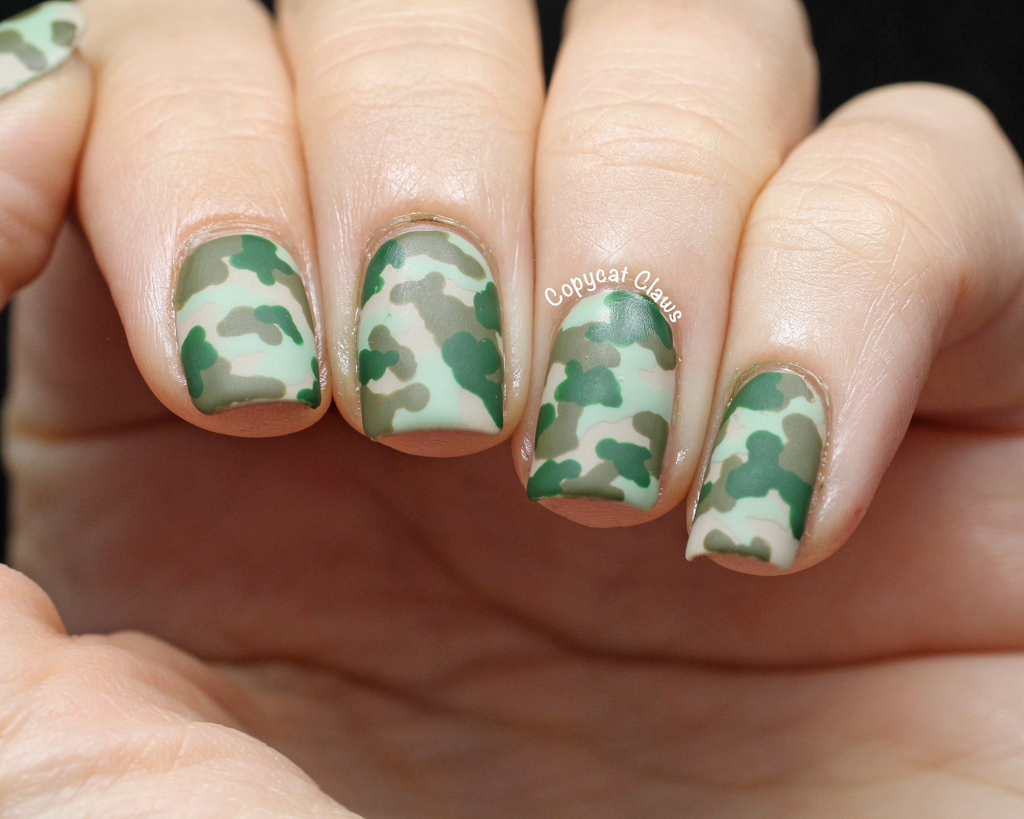 Green and Brown Camo Nails - wide 9