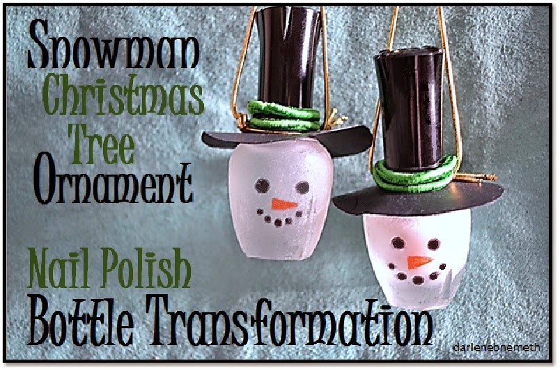 Ornaments made from old Nail Polish Bottles