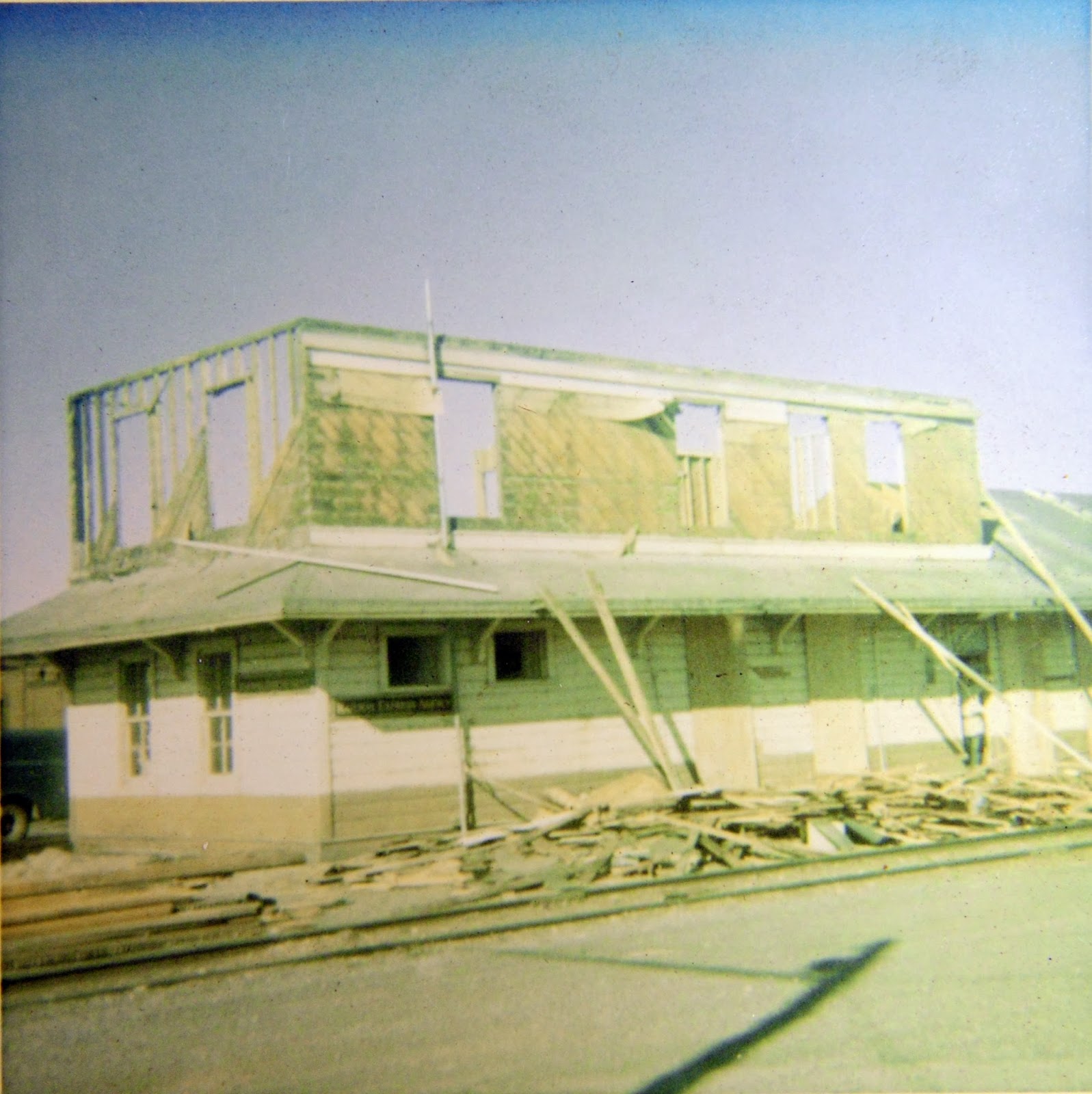 Big Bend Railroad History 1966 Coulee City Depot Second Story Removal