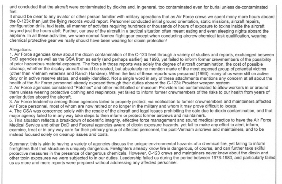 Agent Orange C123K Aircrew & Maintainers VA now honors our Agent