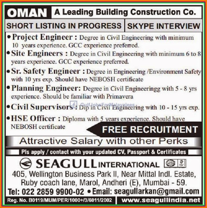 Oman Leading Building Construction co Job Opportunities Free