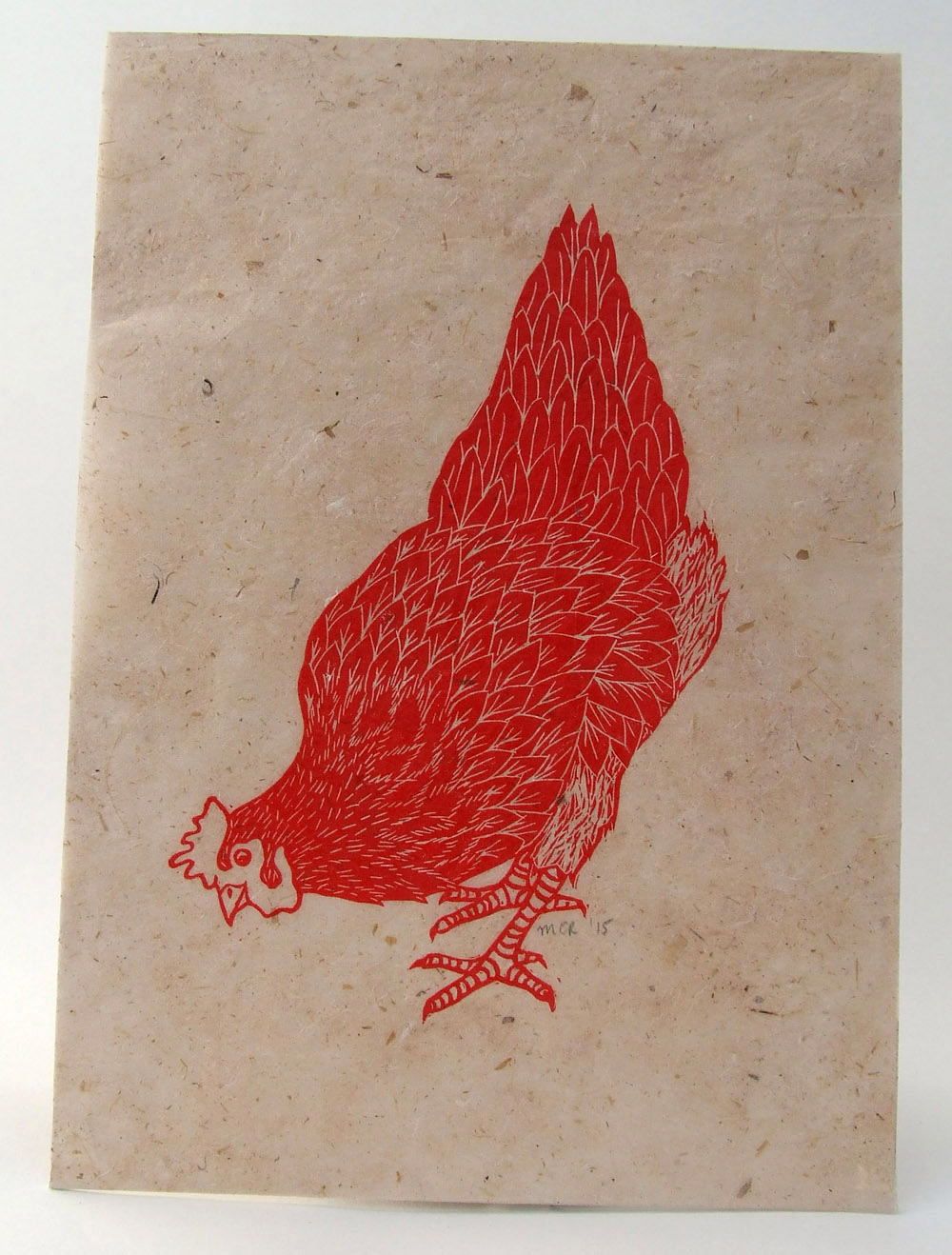 Three Bears Prints Hens Linocut Fabric Design