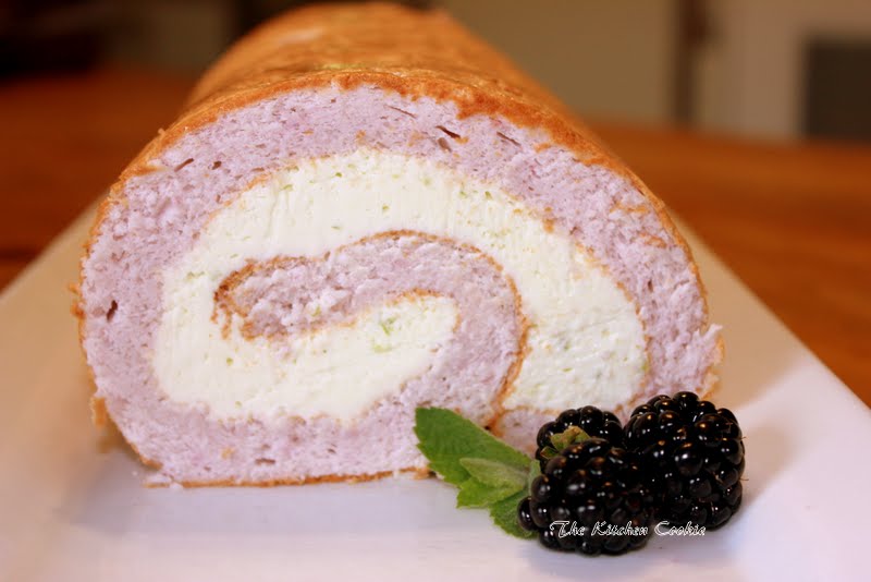 Blackberry Lime Angel Cake Roll