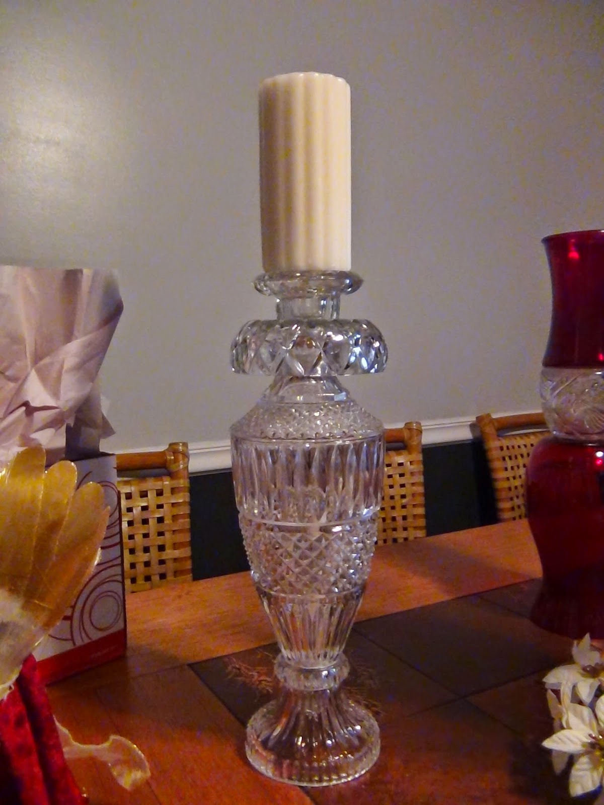 HOW TO MAKE CANDLE HOLDERS/CENTERPIECES FROM REPURPOSED GLASSWARE