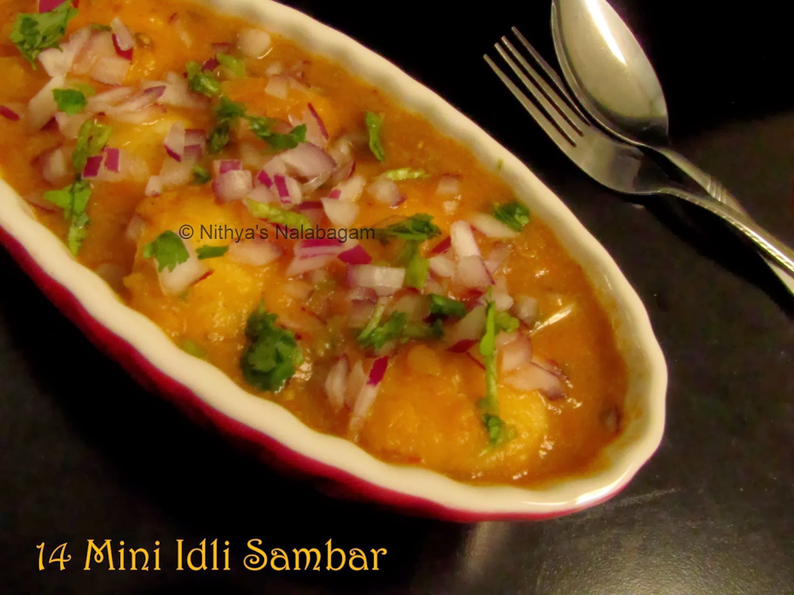 14 Idli Sambar Recipe | Mini Idly Sambar |Nithya's Nalabagam