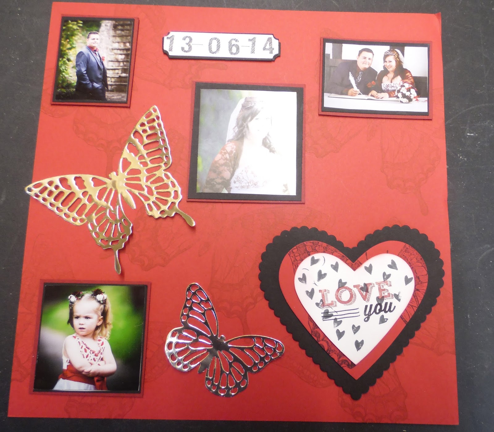 Stamping at The Warren 1st Wedding Anniversary Scrapbook Page with