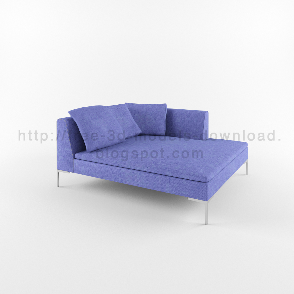 purple, фиолетовый, 3d модель, 3d model, b&b, Charles Large, couch, free download, furniture, Italia, кушетка, скачать бесплатно