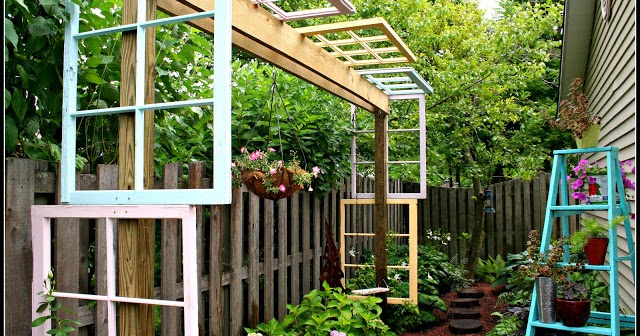 I Love That Junk: Old window pergola for the yard - Somewhat Quirky