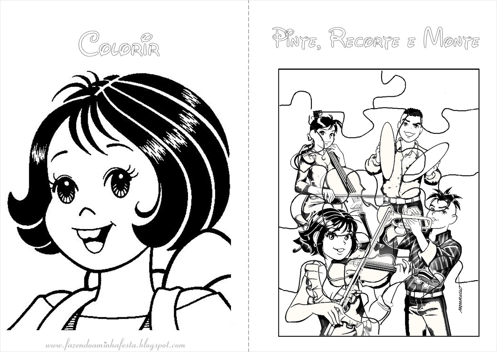 Desenhos de Turma da Monica Jovem para Colorir, Pintar e Imprimir 