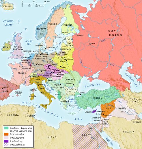 Post+world+war+1+map