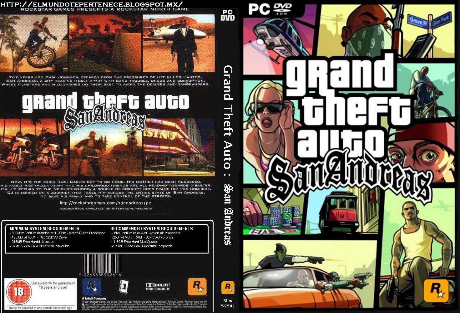 Juego De Grand Theft Auto San Andreas Para Jugar En Computadora