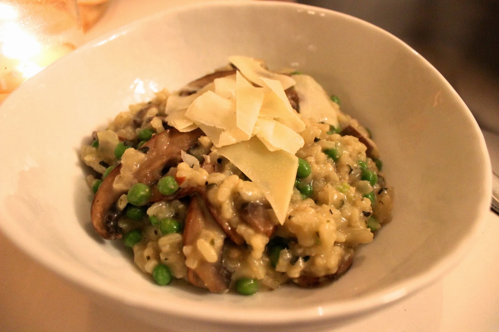 mushroom and pea risotto 