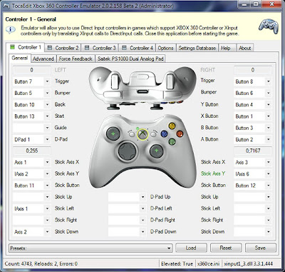 X360CE emulating xbox 360 usb controller on PC