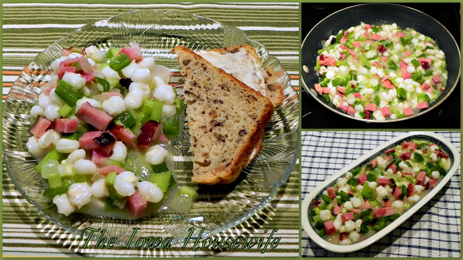 The Iowa Housewife Ham and Hominy Salad
