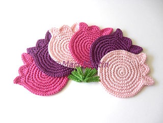 Crochet Coasters Tulips