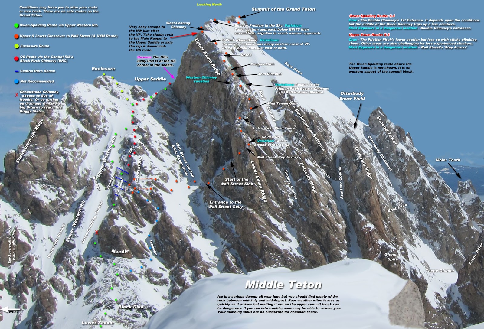 WYOMING WHISKEY Grand Teton Climbing Conditions Upper Exum & Owen Spalding June 19, 2016