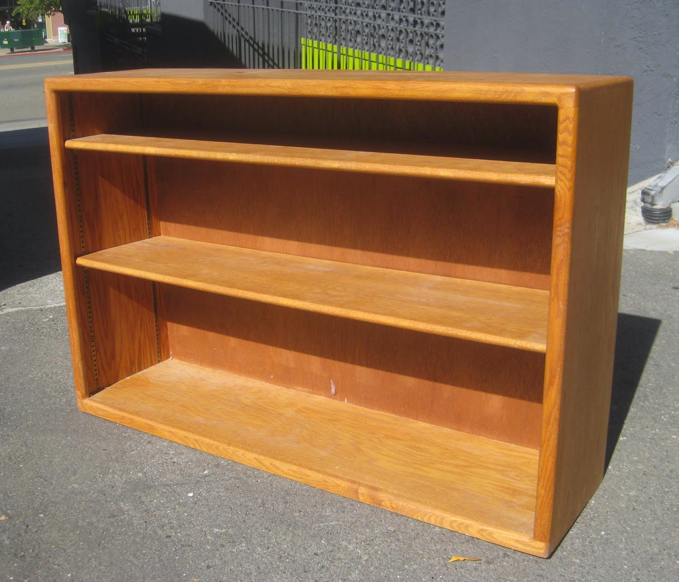 Uhuru Furniture Collectibles Sold Short Wide Oak Bookshelf 45
