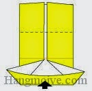 Bước 5: Gấp đỉnh giấy xuống. Bước 5: Gấp đỉnh giấy xuống.