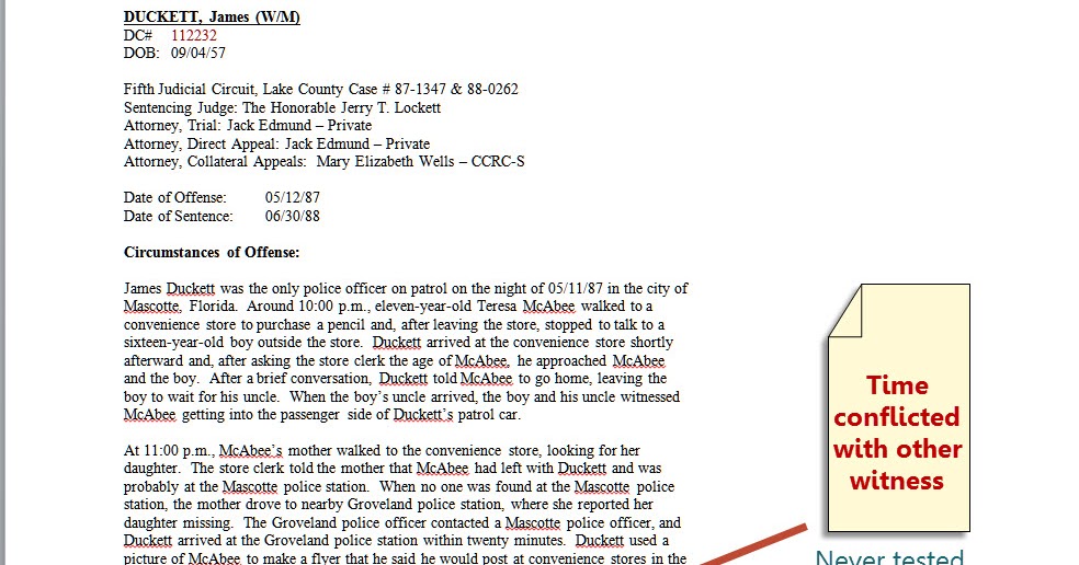 The Case of James Aren Duckett by Maytruthprevail The Commission on