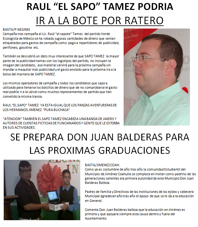 Tamez al Bote / Se prepara Don Juan Balderas para las Prox Graduaciones