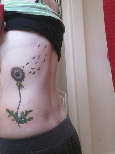 Dandelion Flower Tattoos Designs