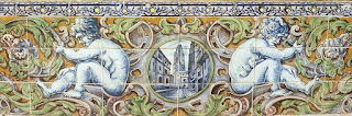 Plaza de España, Sevilla - Azulejo de Gerona (Decoración del banco, detalle)