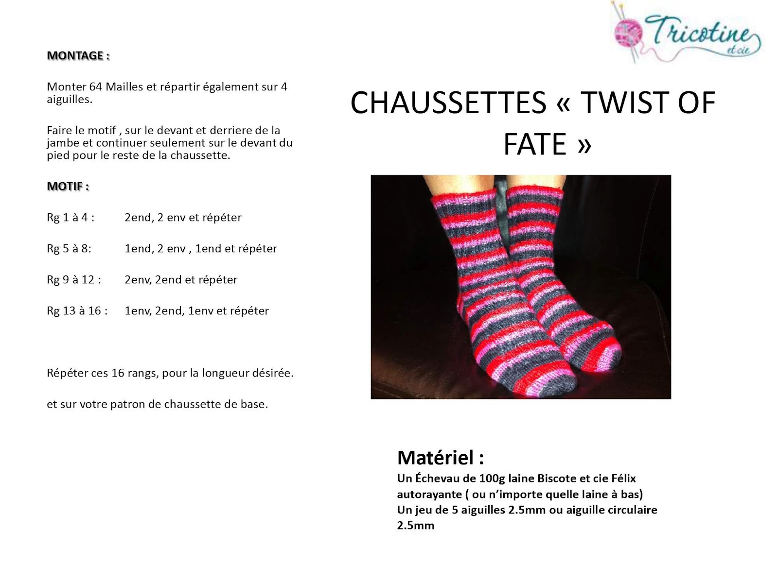Tricotine et cie Vendredi chaussettes