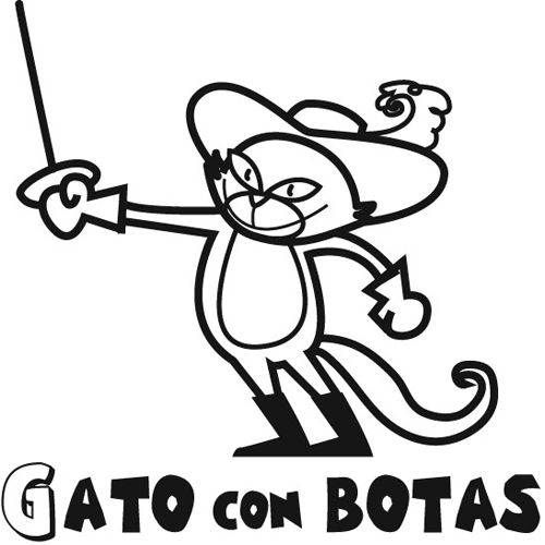 Dibujos animados para colorear: El Gato con Botas para colorear Dibujos animados para colorear: El Gato con Botas para colorear