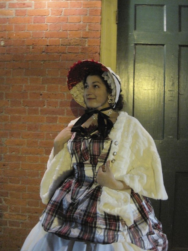 Victorian Dickens Scottish Tartan Plaid Bonnet and Jacket Set
