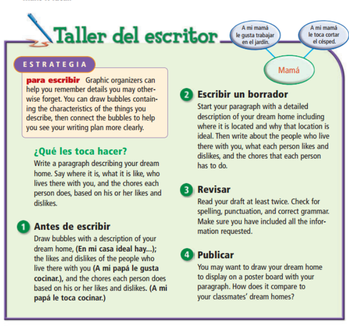How to write a spanish paragraph
