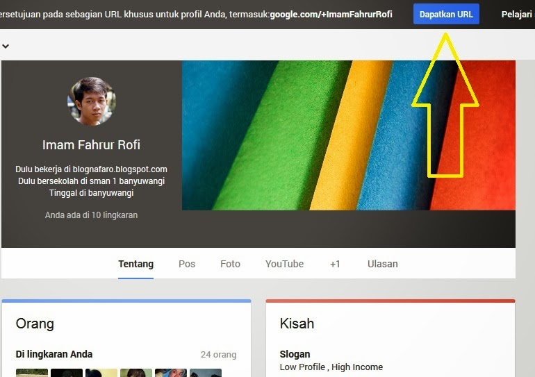 Cara Setting URL Khusus Profil Google+ | BlognaFaro.com