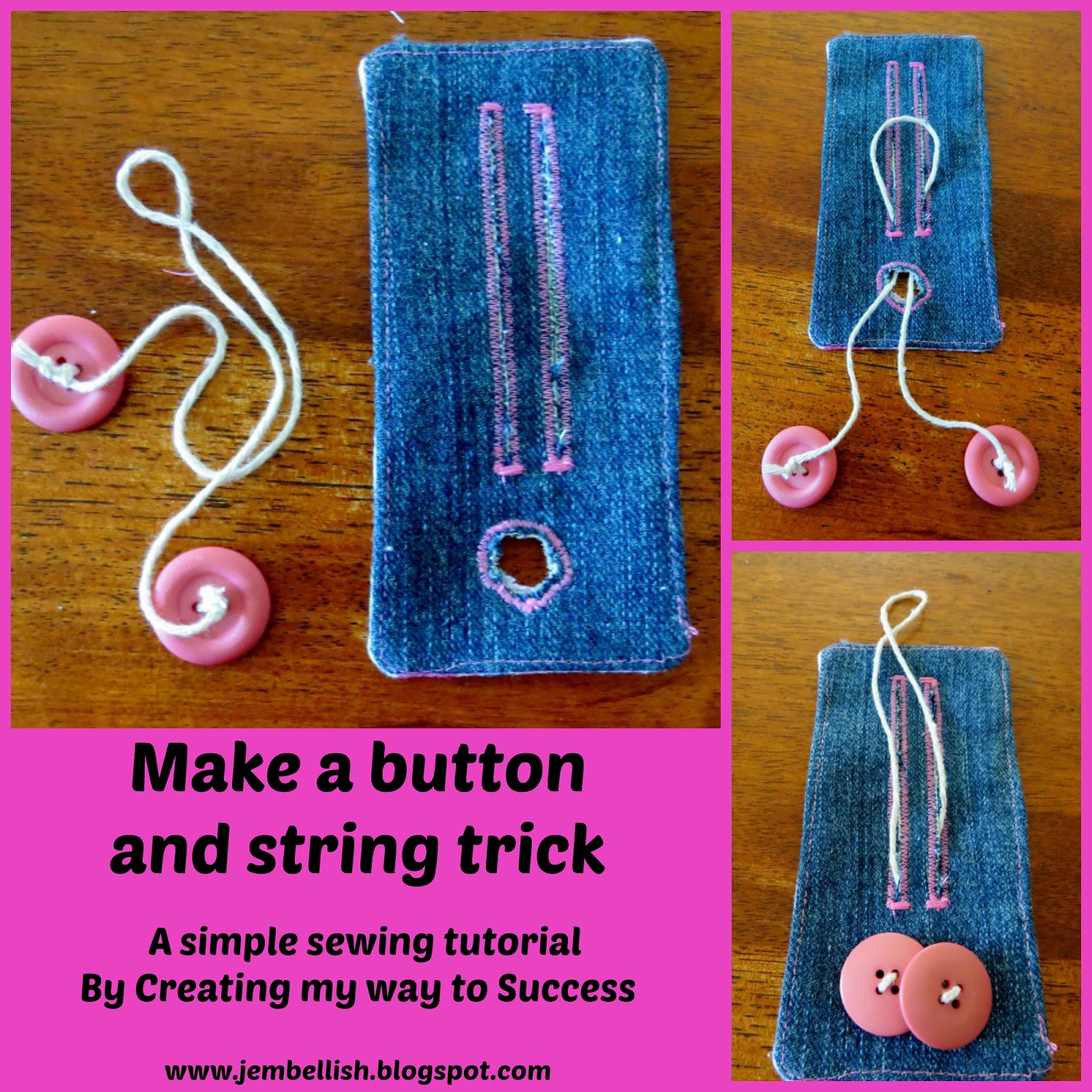 Creating my way to Success Make a button and string card trick
