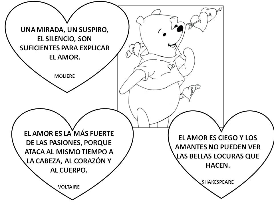 Winnie Pooh enamorado para colorear - Imagui
