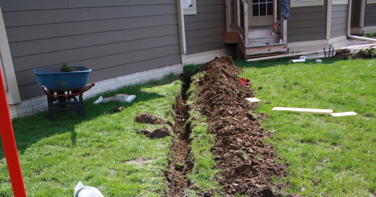 How to trench a downspout Our patio project The Hansen Family