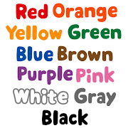 いろいろな色を表す英語のイラスト文字