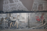 Artystyczne malowanie ściany w barze domowym, aranżacja pokoju imprezowego, Warszawa