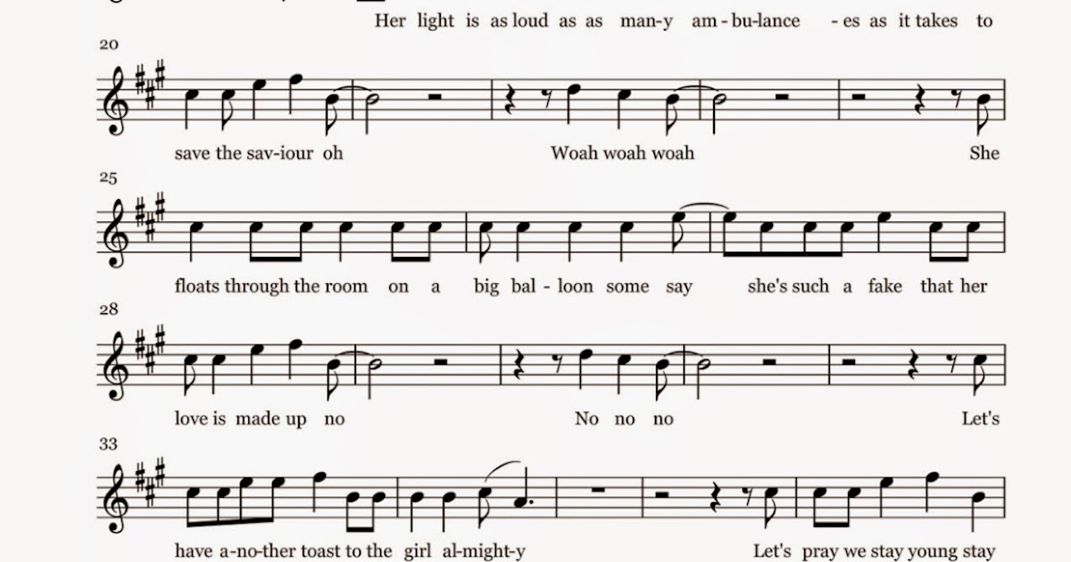 Flute Sheet Music Girl Almighty Sheet Music