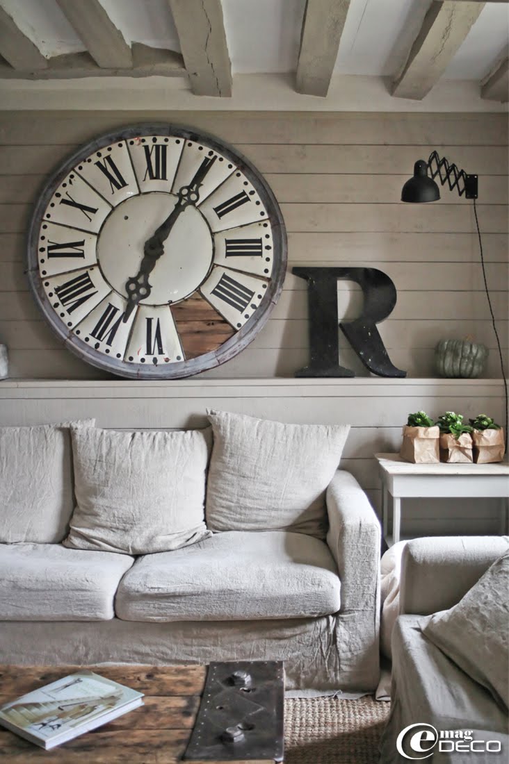 Interior adorned with white and grey and decorated in an industrial and vintage style in Haute-Normandie