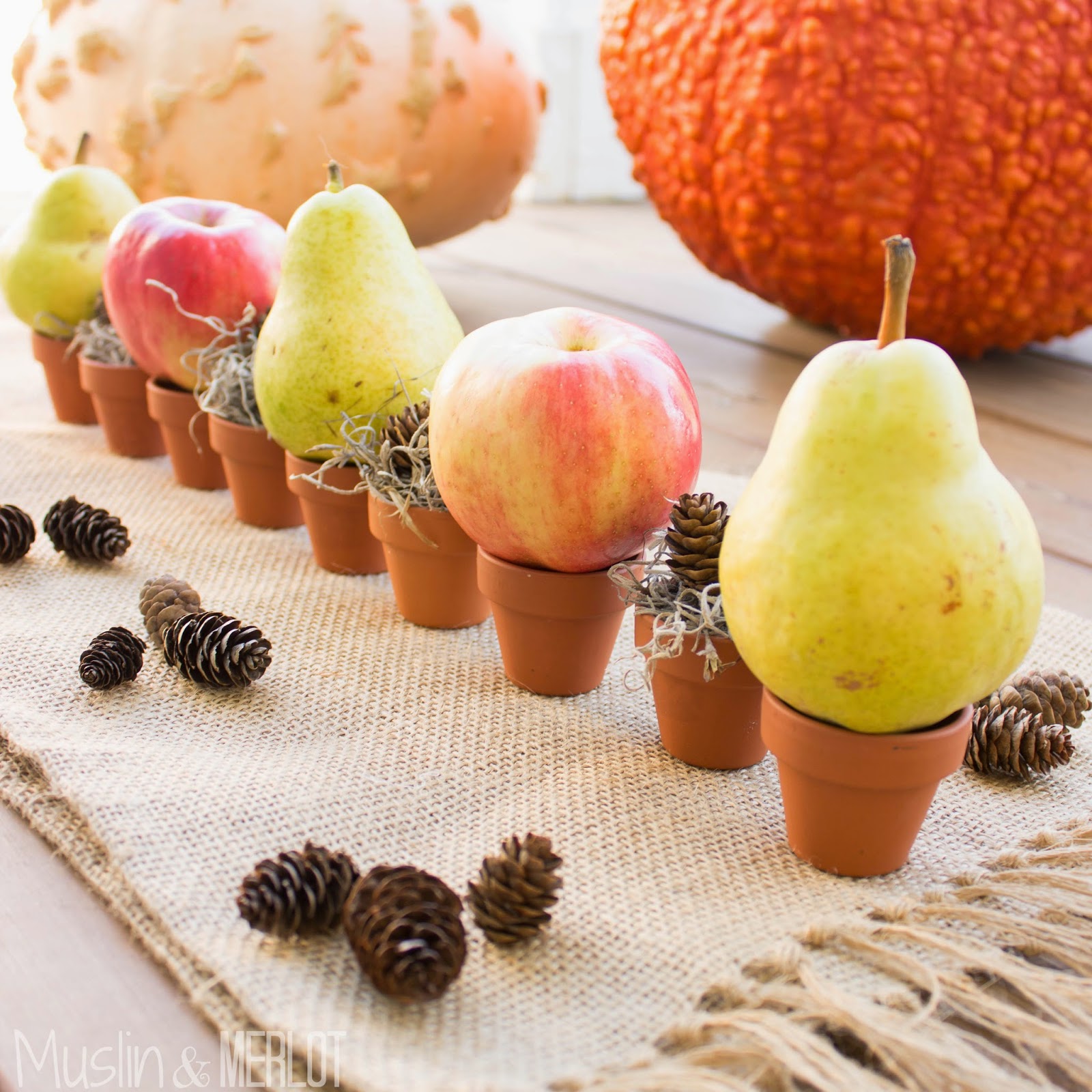 Edited Fruit Basket Easy Rustic Fall Centerpiece Muslin and Merlot