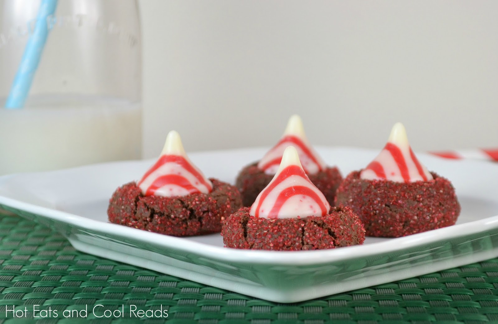 Hot Eats and Cool Reads Chocolate Candy Cane Kiss Cookies Recipe