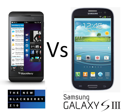 Komparasi Samsung Galaxy S3 Vs Blackberry Z10