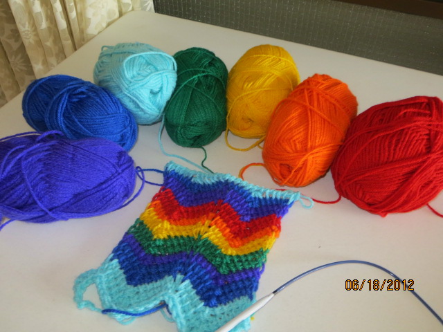 crochet & knitting from right to left: Tunisian crochet chevron stitch