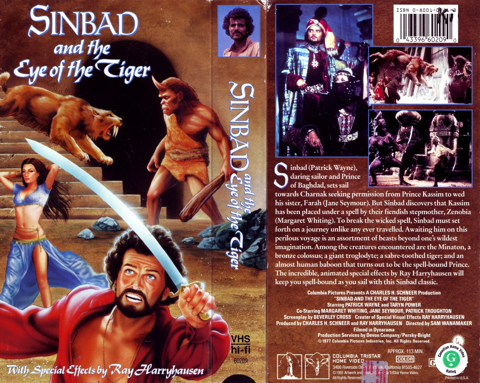 VHS Cover Scans Sinbad And The Eye Of The Tiger (1977)