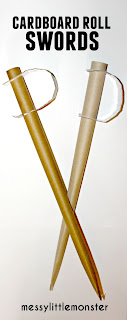 Simple cardboard tube sword craft for boys