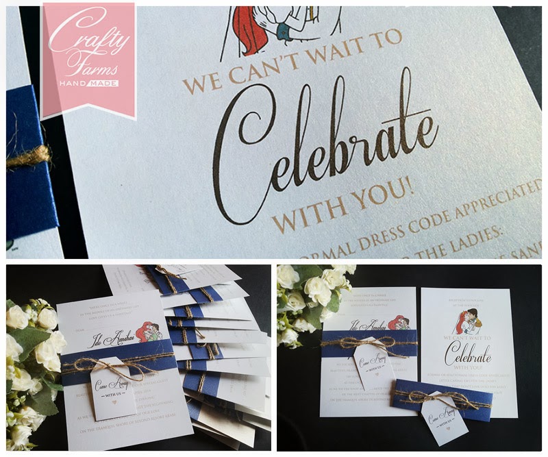 Wedding Card Malaysia Crafty Farms Handmade Navy Blue Beach